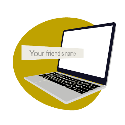 Refer a friend image of laptop