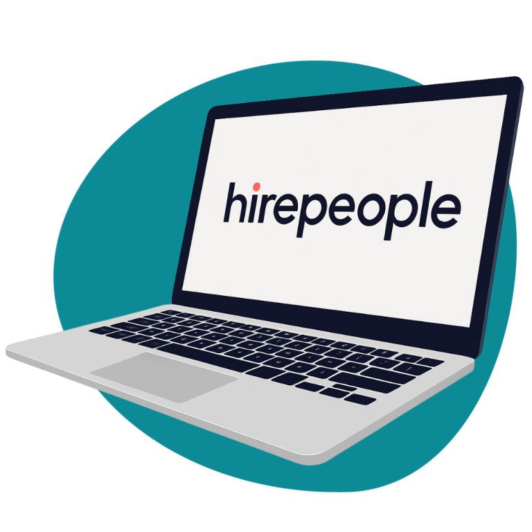 image of a laptop with the hirepeople.ai logo